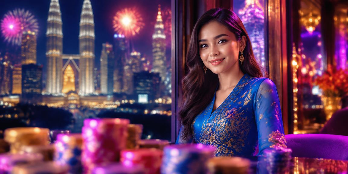 Pemain Kuala Lumpur bermain poker dalam talian dengan suasana kasino moden